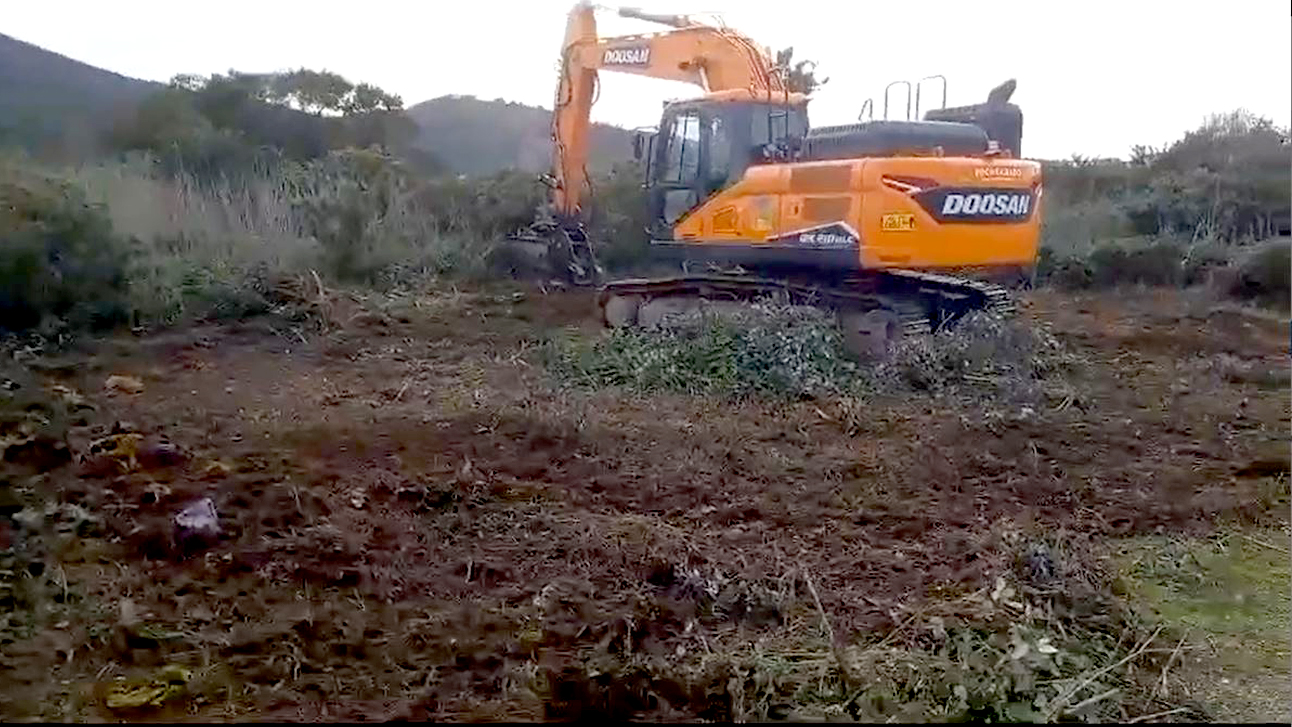 Imagen - Comienzan los trabajos de desbroce de los terrenos aledaños a las viviendas sociales de Jarrio