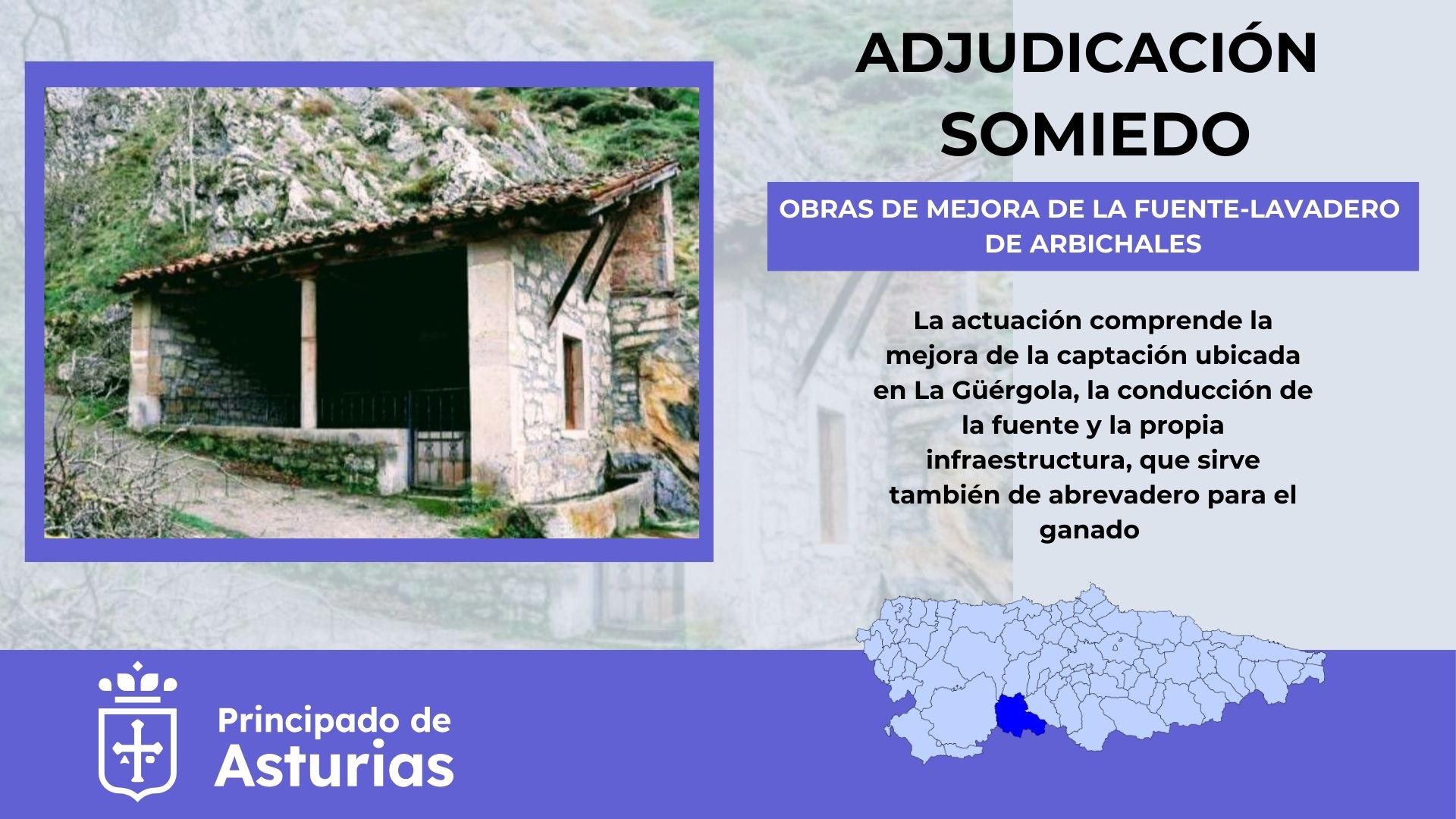 Imagen del artículo El Gobierno de Asturias adjudica las obras de mejora de la fuente-lavadero de Arbichales, en Somiedo
