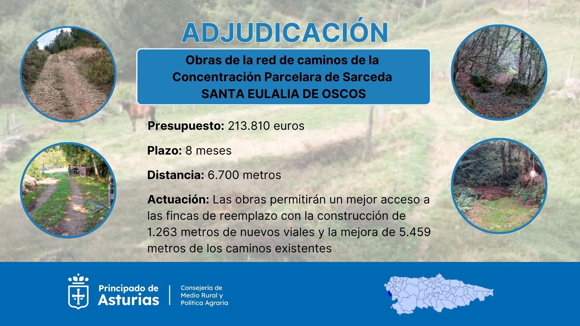 Imagen - Medio Rural invierte 213.000 euros en las obras de la red de caminos de la concentración parcelaria de Sarceda, en Santa Eulalia de Oscos