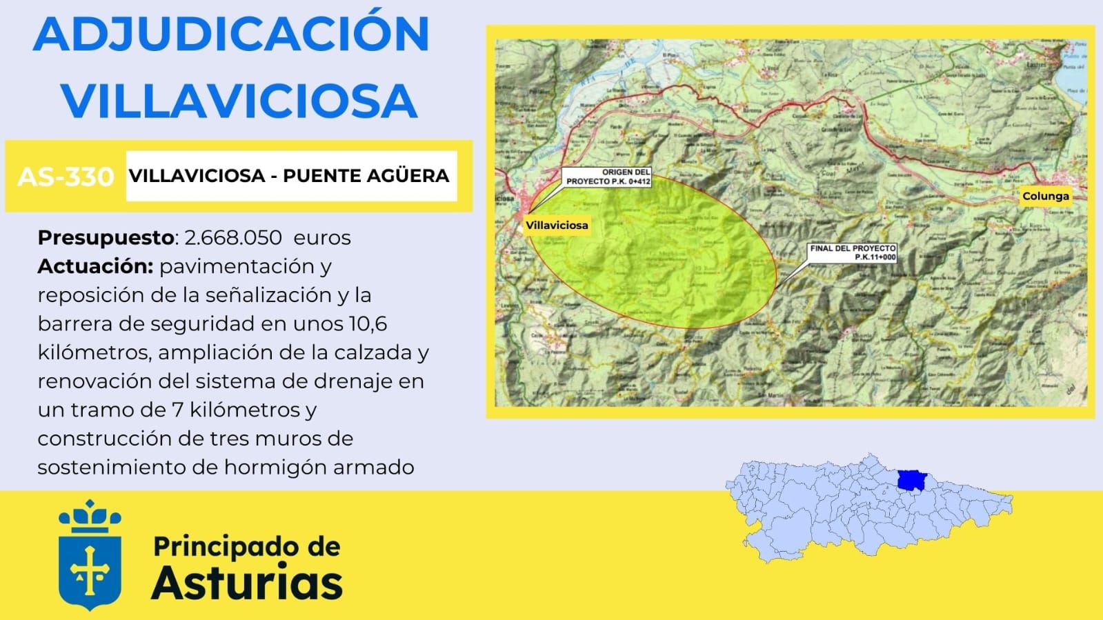 Imagen - Movilidad adjudica por 2,66 millones las obras de mejora de la carretera AS-330 en Villaviciosa