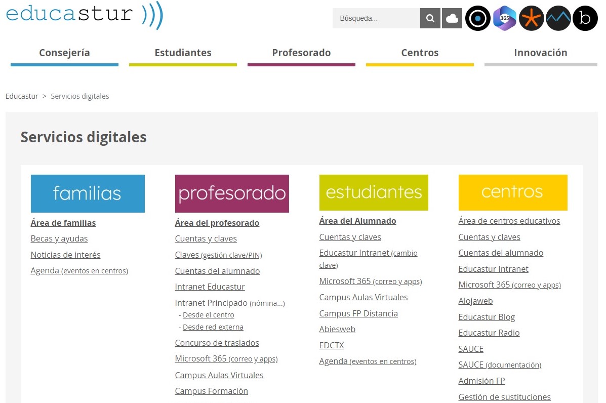 Imagen - El Principado habilita en el portal Educastur un área específica para el alumnado y el servicio de consulta de horarios para el profesorado
