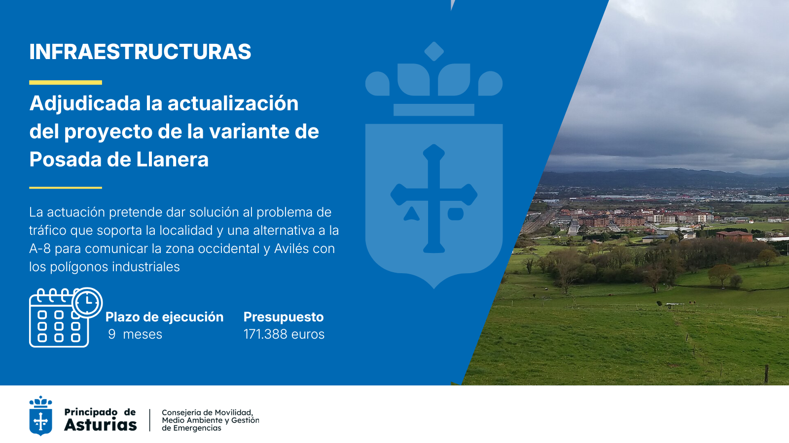 Imagen - Movilidad adjudica en 171.000 euros la revisión del proyecto de la variante de Posada de Llanera, con un plazo de nueve meses para incorporar las novedades normativas