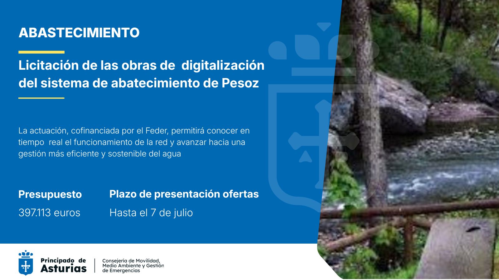 Imagen - El Gobierno de Asturias invierte casi 400.000 euros en digitalizar el sistema de abastecimiento de agua de Pesoz