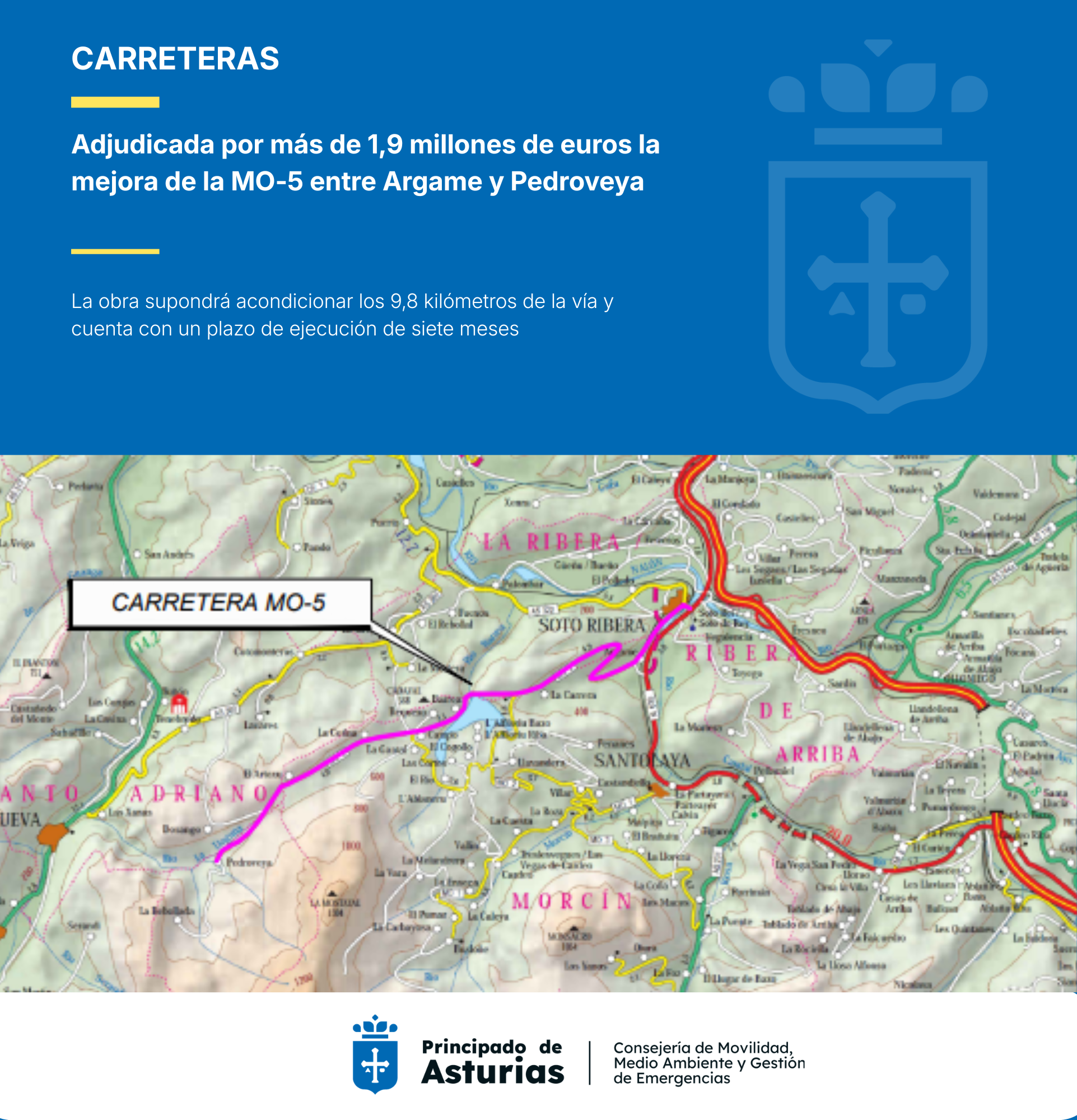 Imagen - Movilidad adjudica en 1,9 millones la reforma integral de la carretera que une Argame con Pedroveya, en Morcín