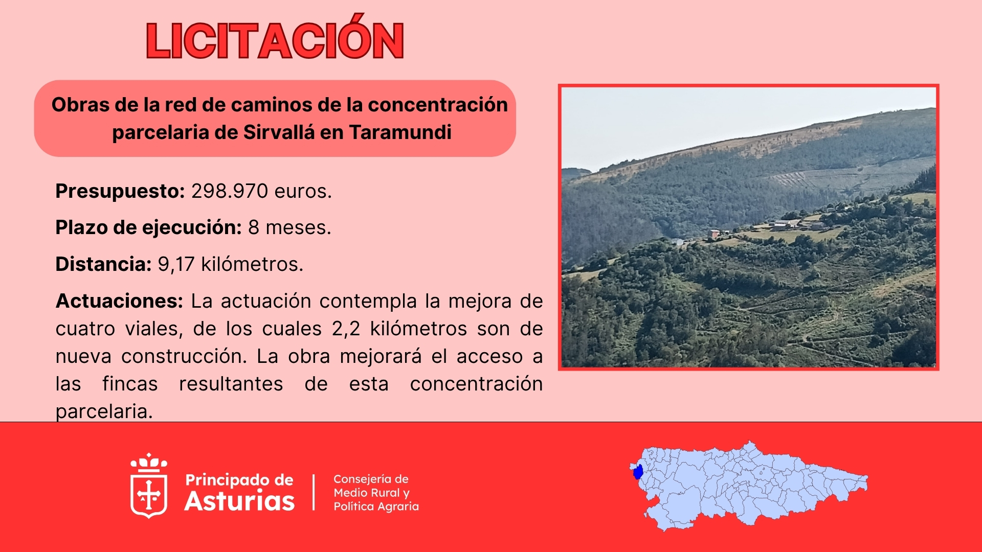 Imagen - Medio Rural licita por 360.000 euros las obras de la red de caminos de la concentración parcelaria de Sirvallá, en Taramundi