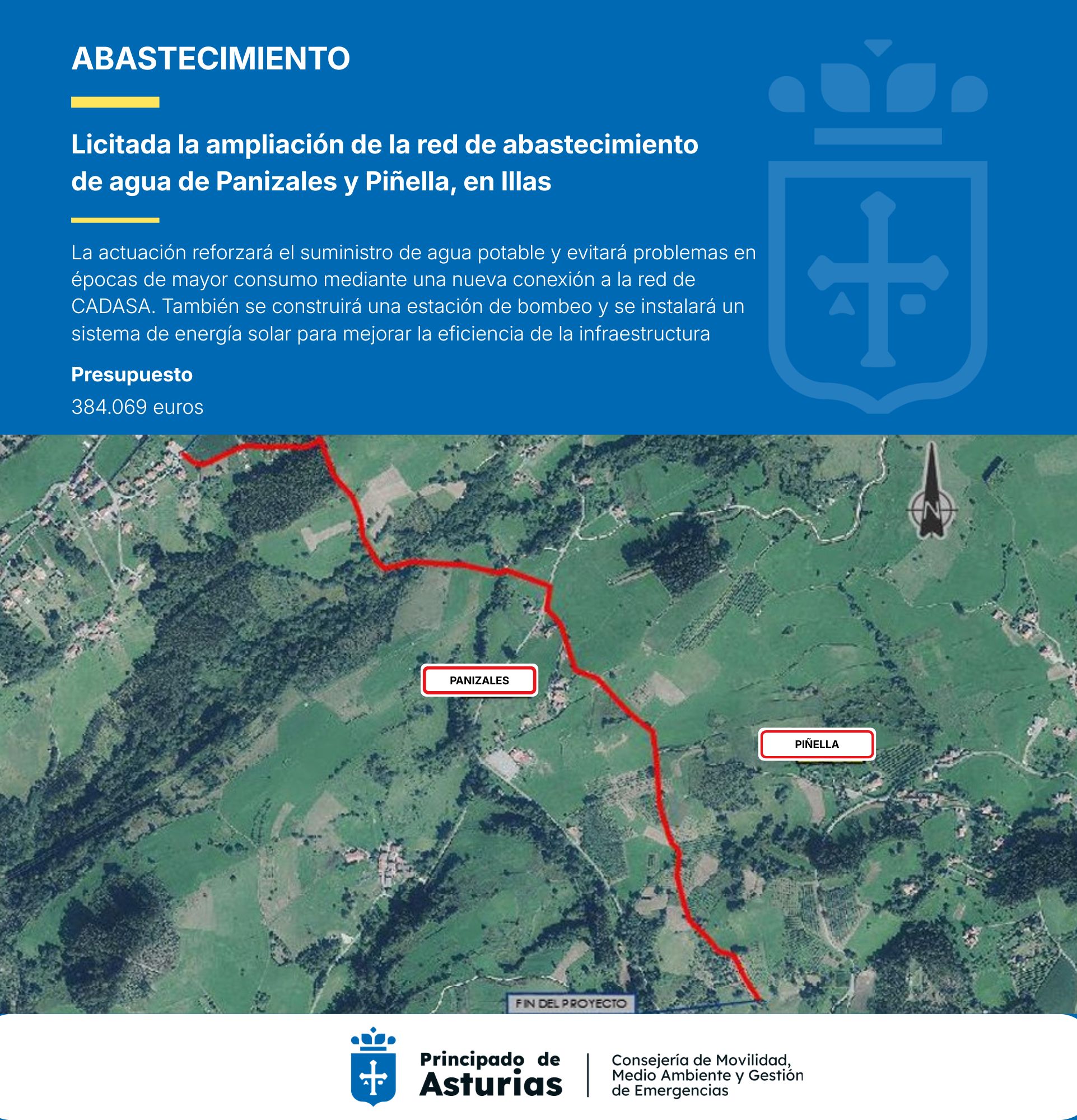 Imagen - El Ejecutivo invierte 384.000 euros en ampliar la red de abastecimiento de agua de Panizales y Piñella, en Illas