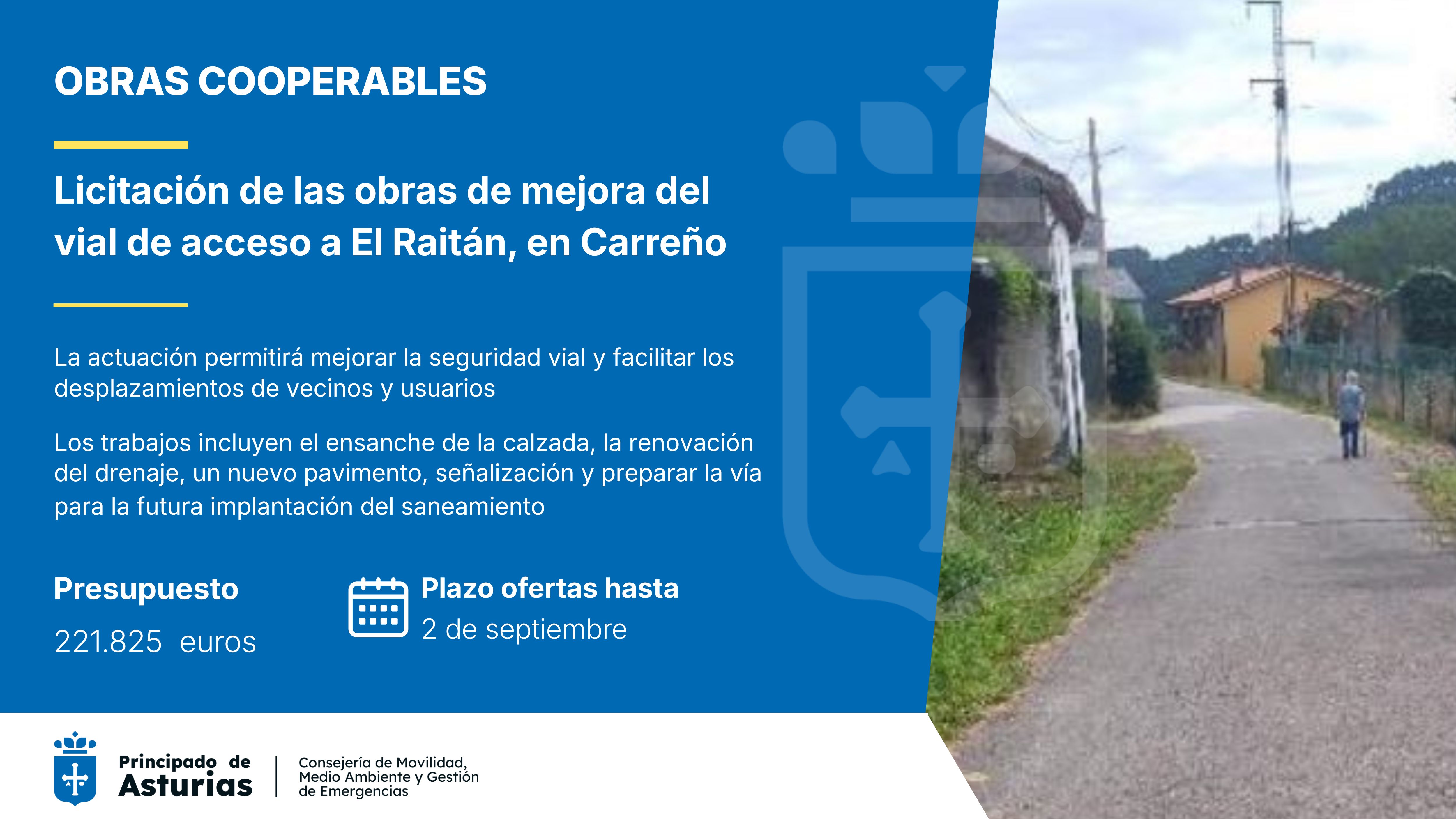 Imagen - Movilidad destina 222.000 euros a mejorar el acceso a El Raitán, en Carreño