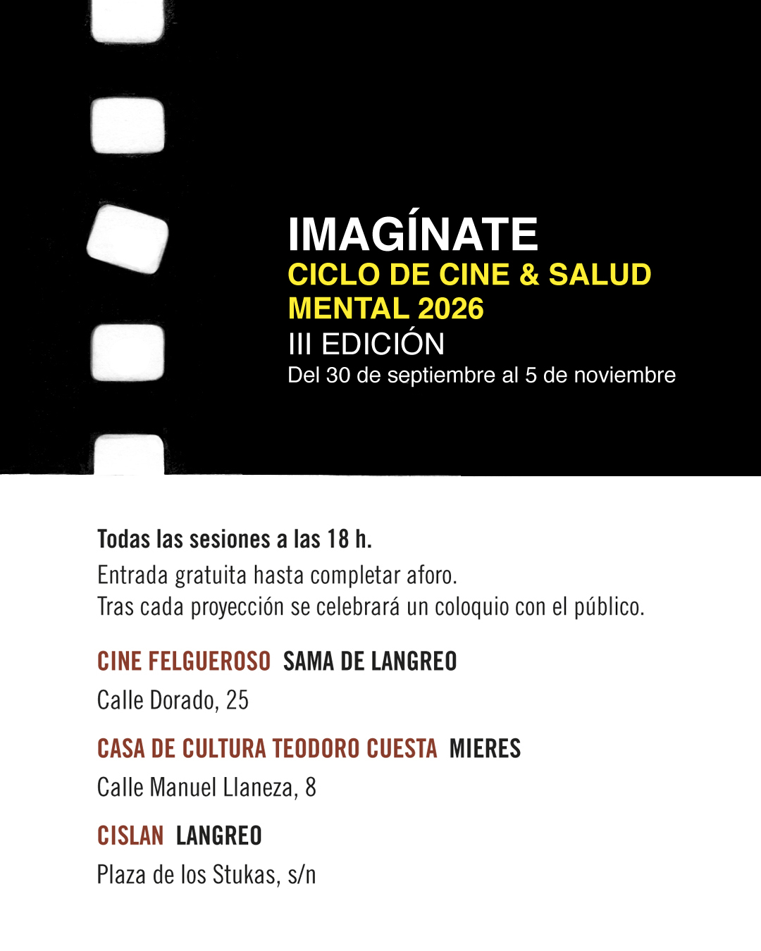 Imagen - El Principado acerca a la ciudadanía el debate sobre el bienestar emocional con la III edición del ciclo' Imagínate. Cine y salud mental'